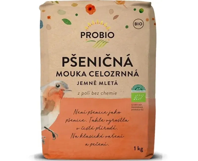 PROBIO Mouka pšeničná celozrnná jemně mletá 1kg BIO